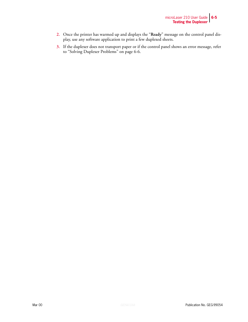 Genicom microLaser 210 User Manual | Page 119 / 212