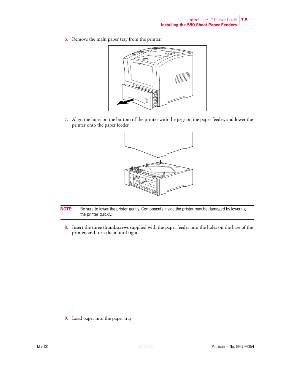 Genicom microLaser 210 User Manual | Page 133 / 212