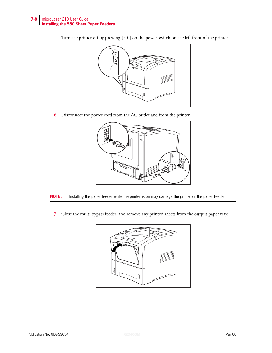 Genicom microLaser 210 User Manual | Page 136 / 212