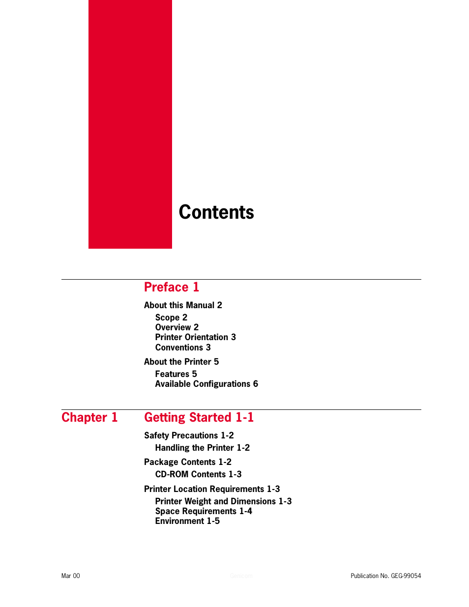 Genicom microLaser 210 User Manual | Page 3 / 212