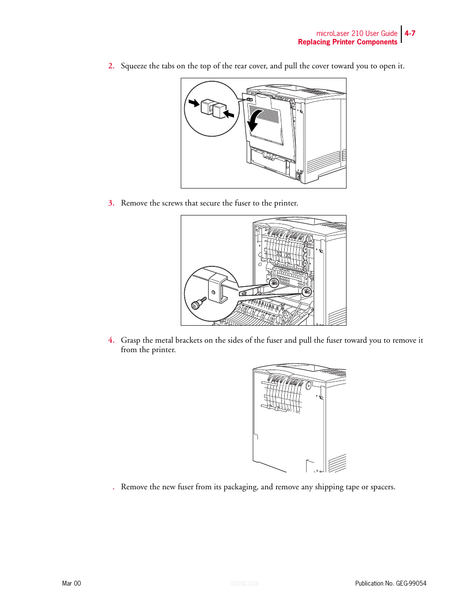 Genicom microLaser 210 User Manual | Page 69 / 212