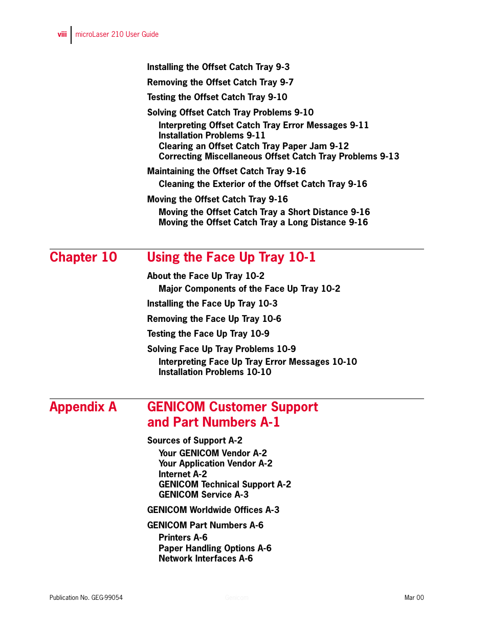 Genicom microLaser 210 User Manual | Page 8 / 212