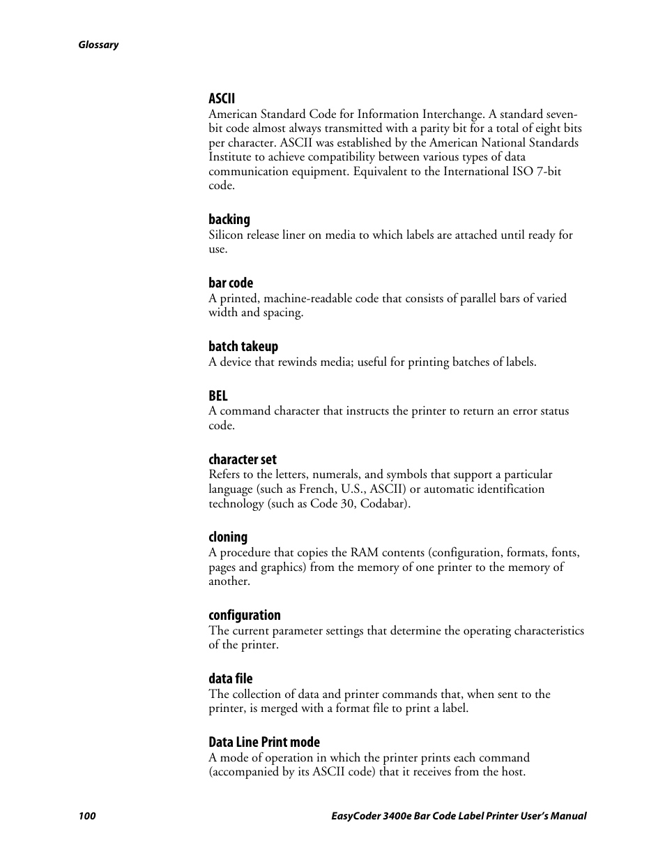 C d 39 | Genicom EasyCoder 3400e User Manual | Page 112 / 126