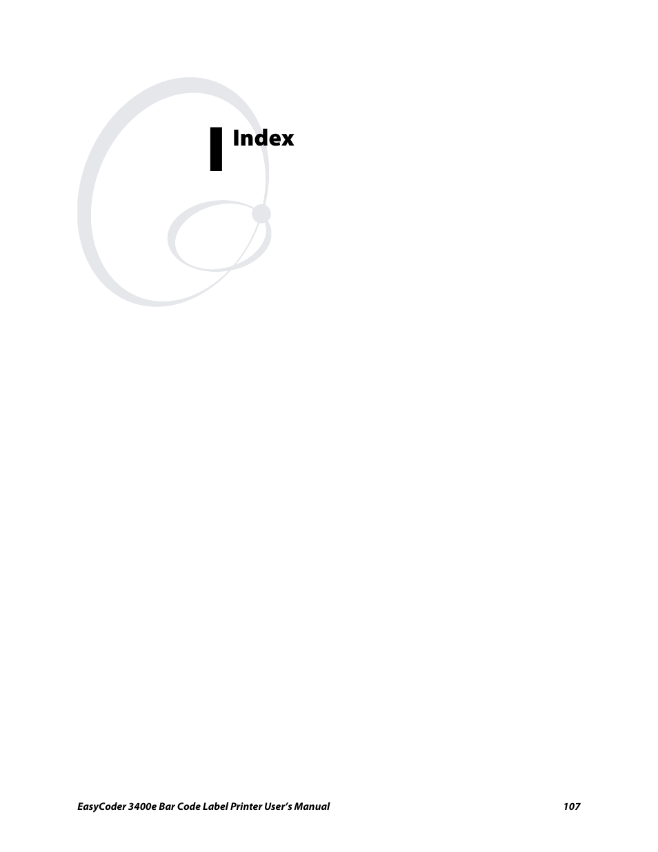 Index | Genicom EasyCoder 3400e User Manual | Page 119 / 126