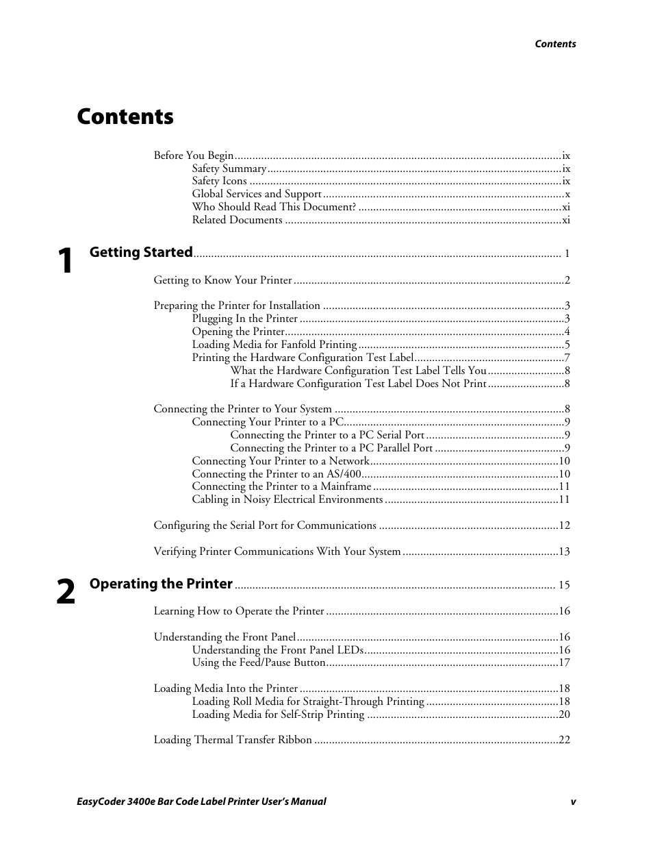Genicom EasyCoder 3400e User Manual | Page 5 / 126