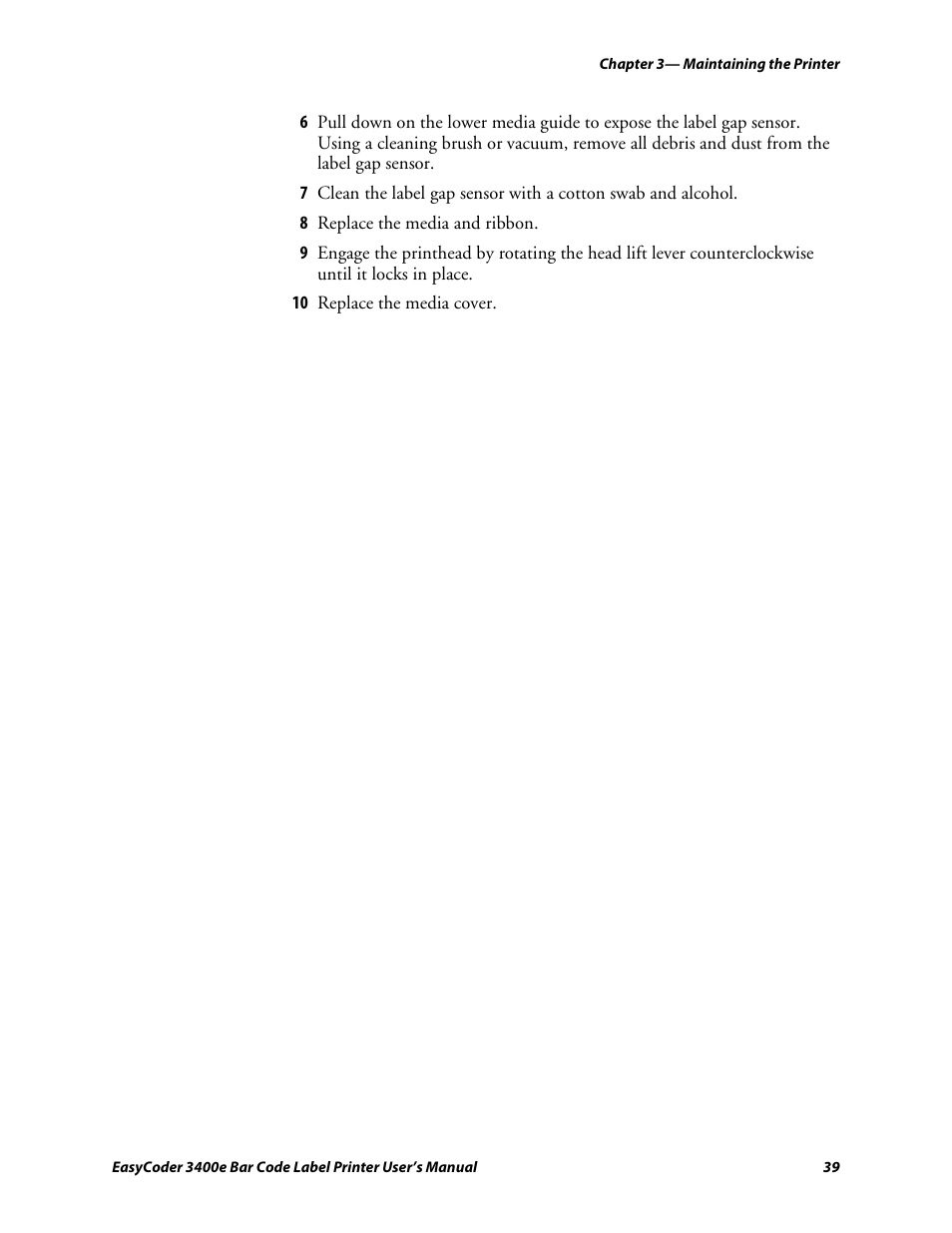 C d 39 | Genicom EasyCoder 3400e User Manual | Page 51 / 126