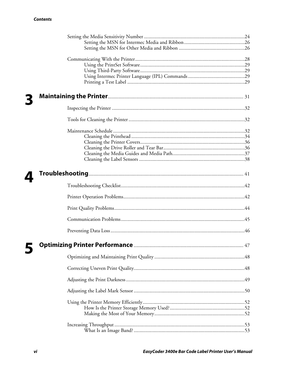 Genicom EasyCoder 3400e User Manual | Page 6 / 126