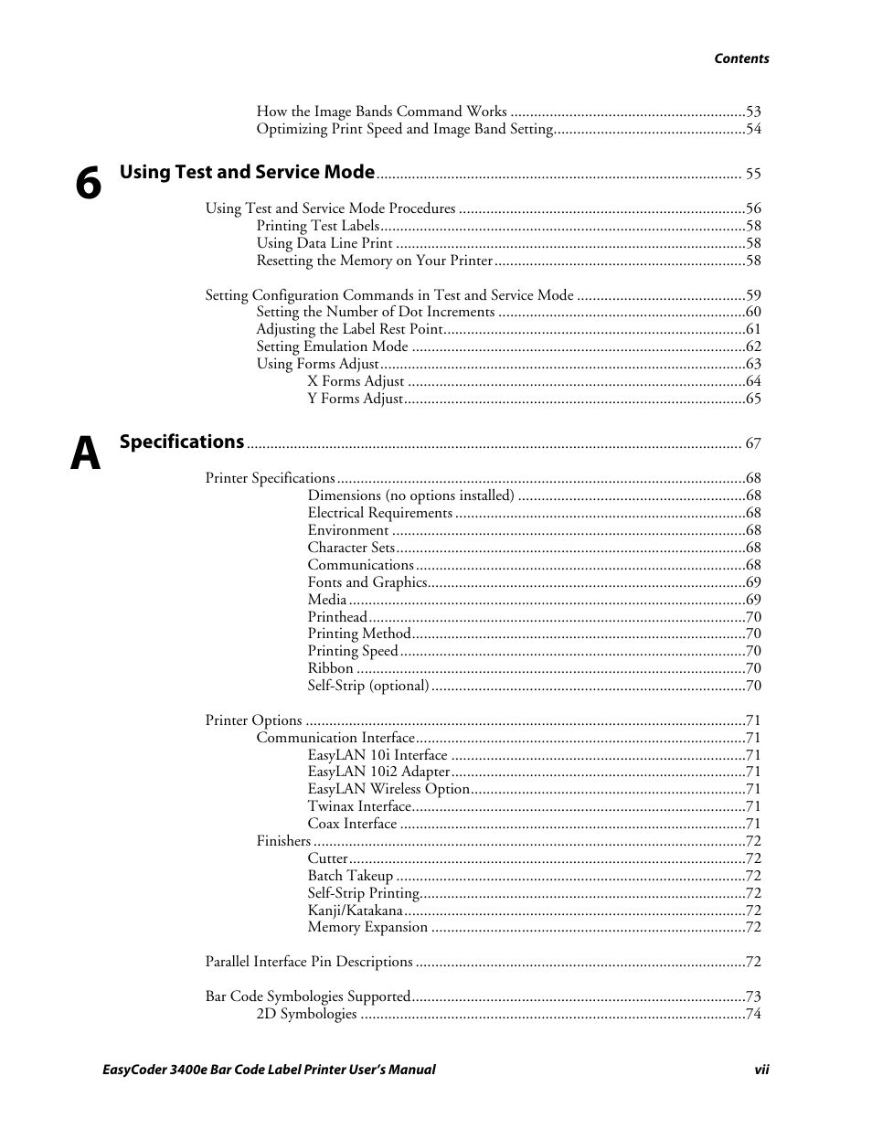 Genicom EasyCoder 3400e User Manual | Page 7 / 126