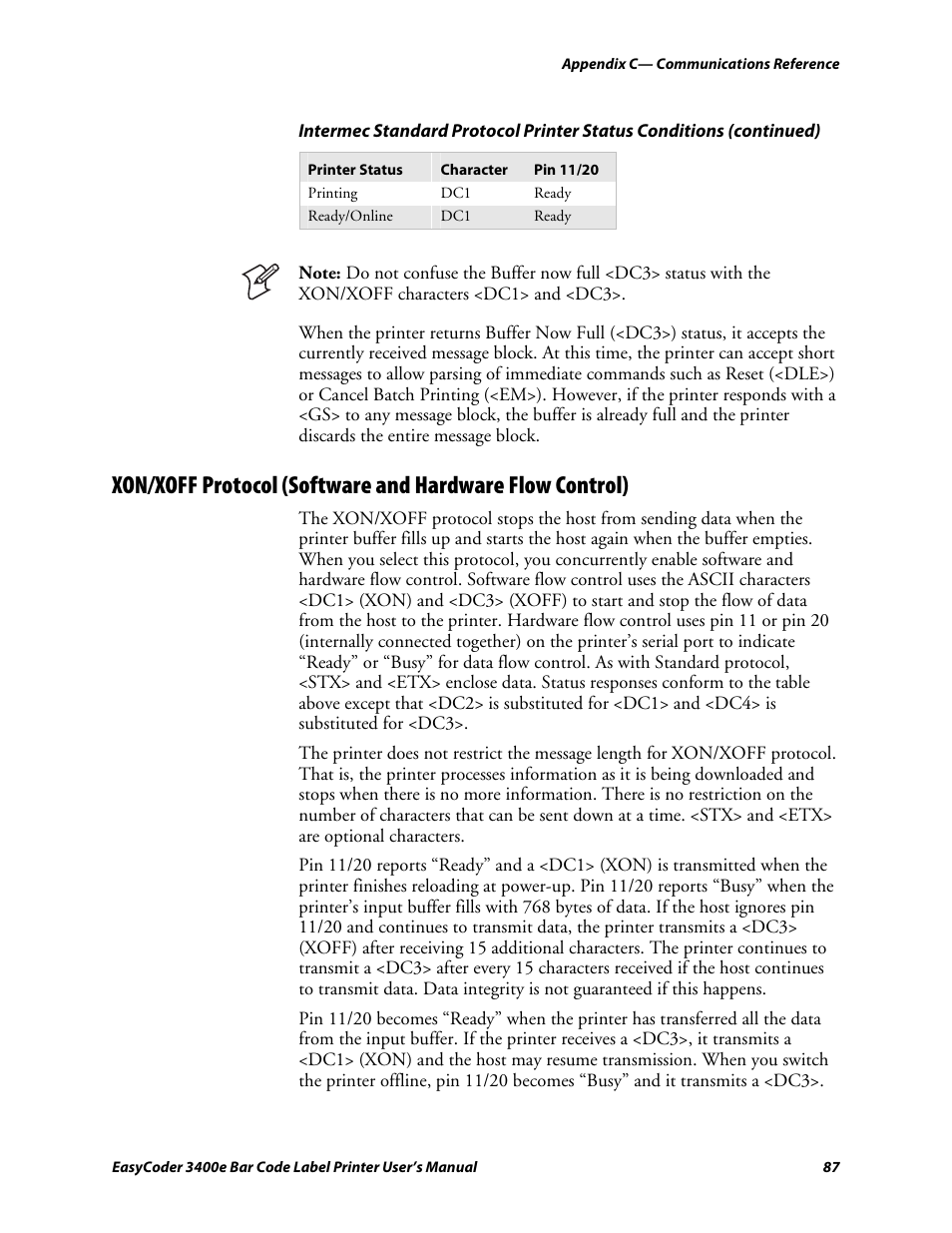 C d 39 | Genicom EasyCoder 3400e User Manual | Page 99 / 126