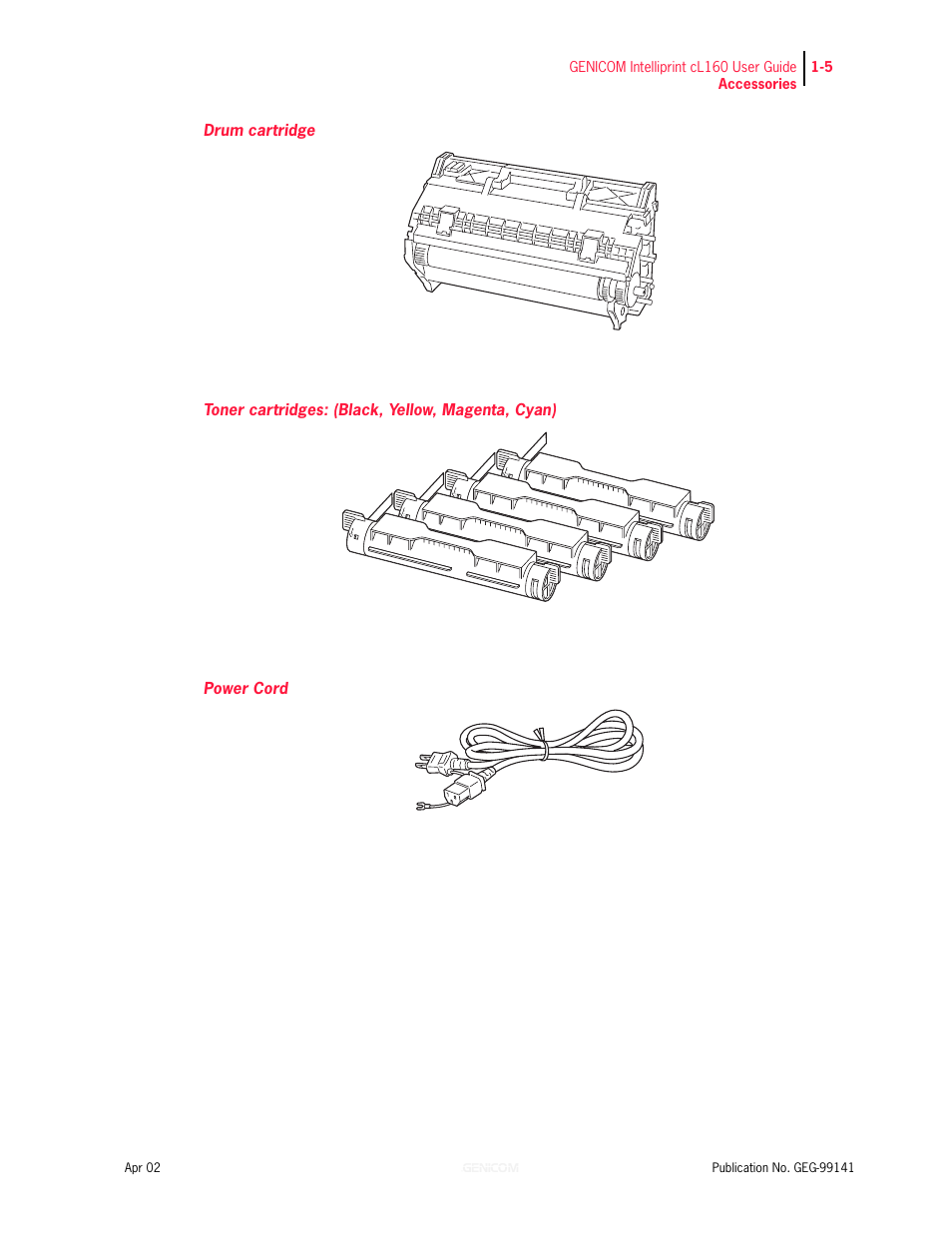 Genicom cL160 User Manual | Page 25 / 216