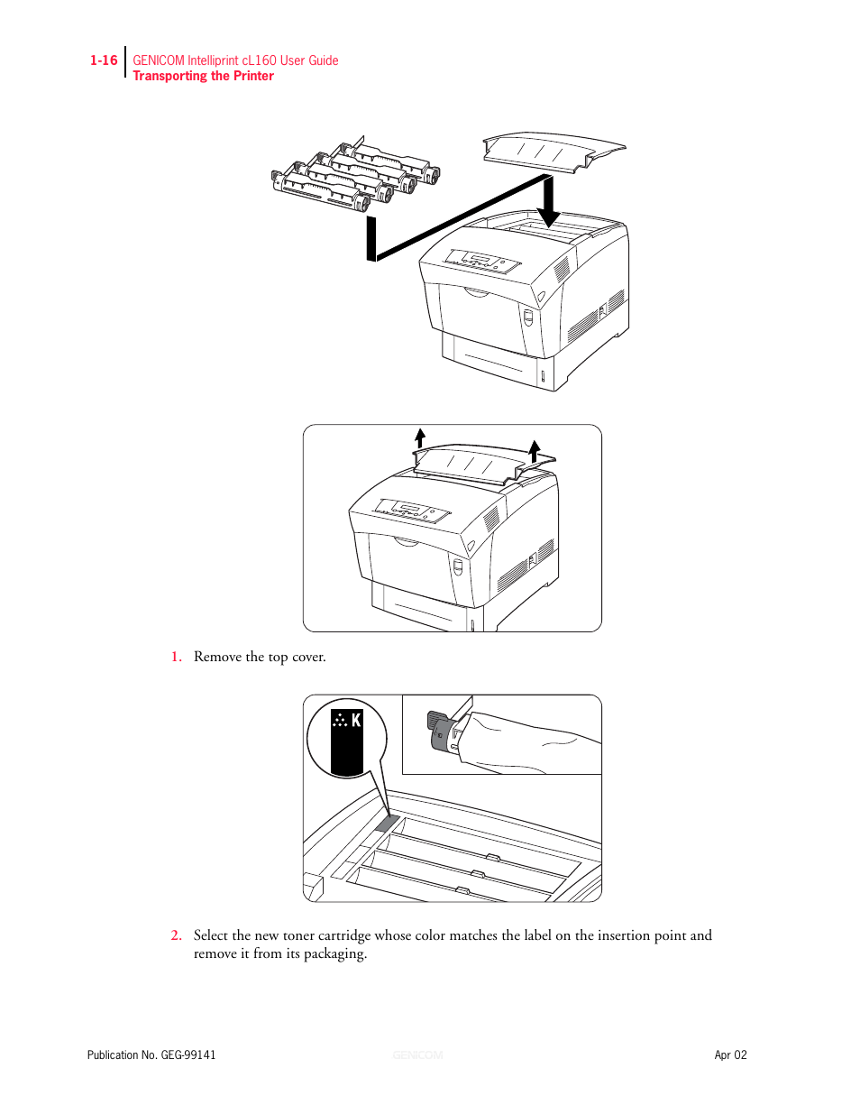 Genicom cL160 User Manual | Page 36 / 216