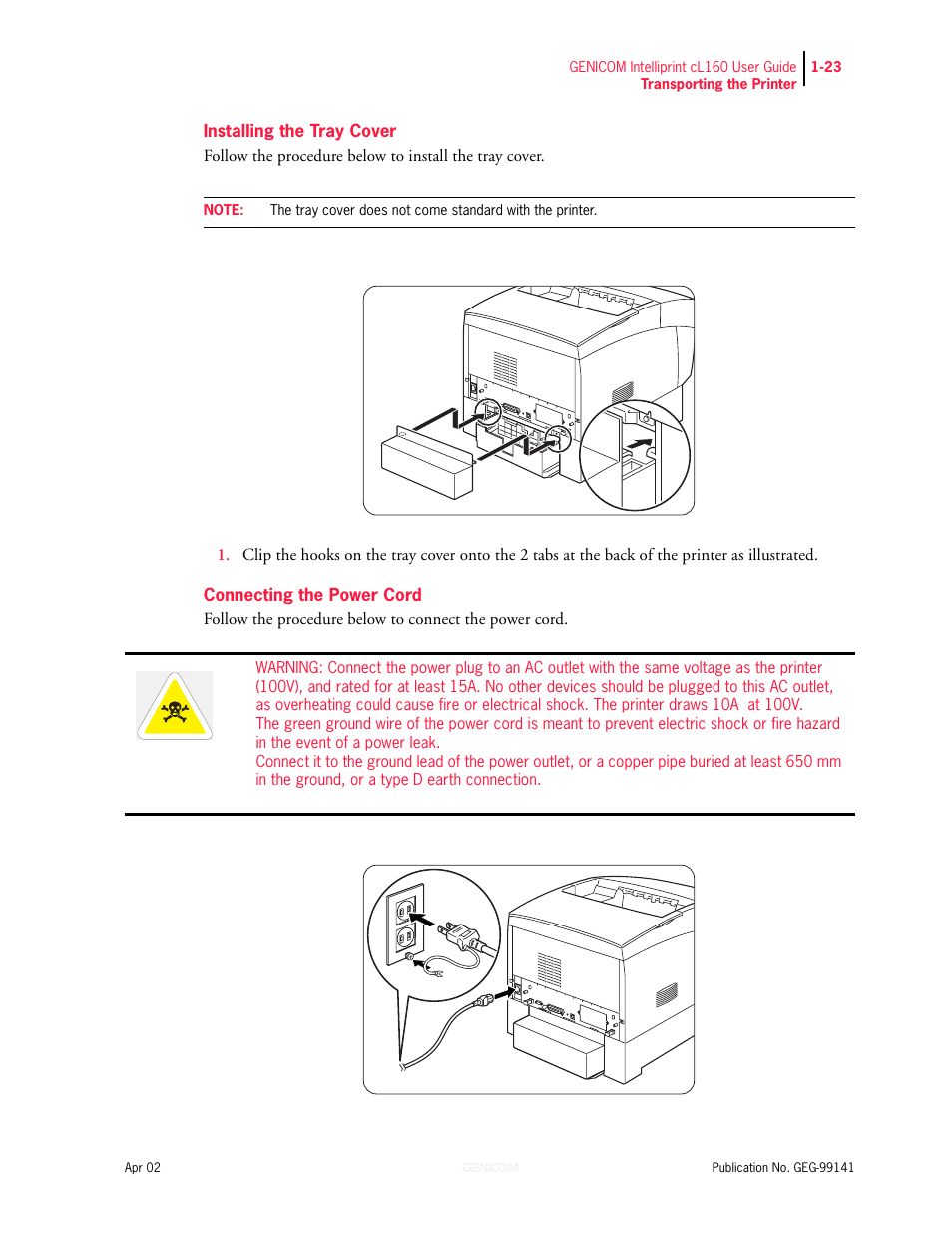 Genicom cL160 User Manual | Page 43 / 216