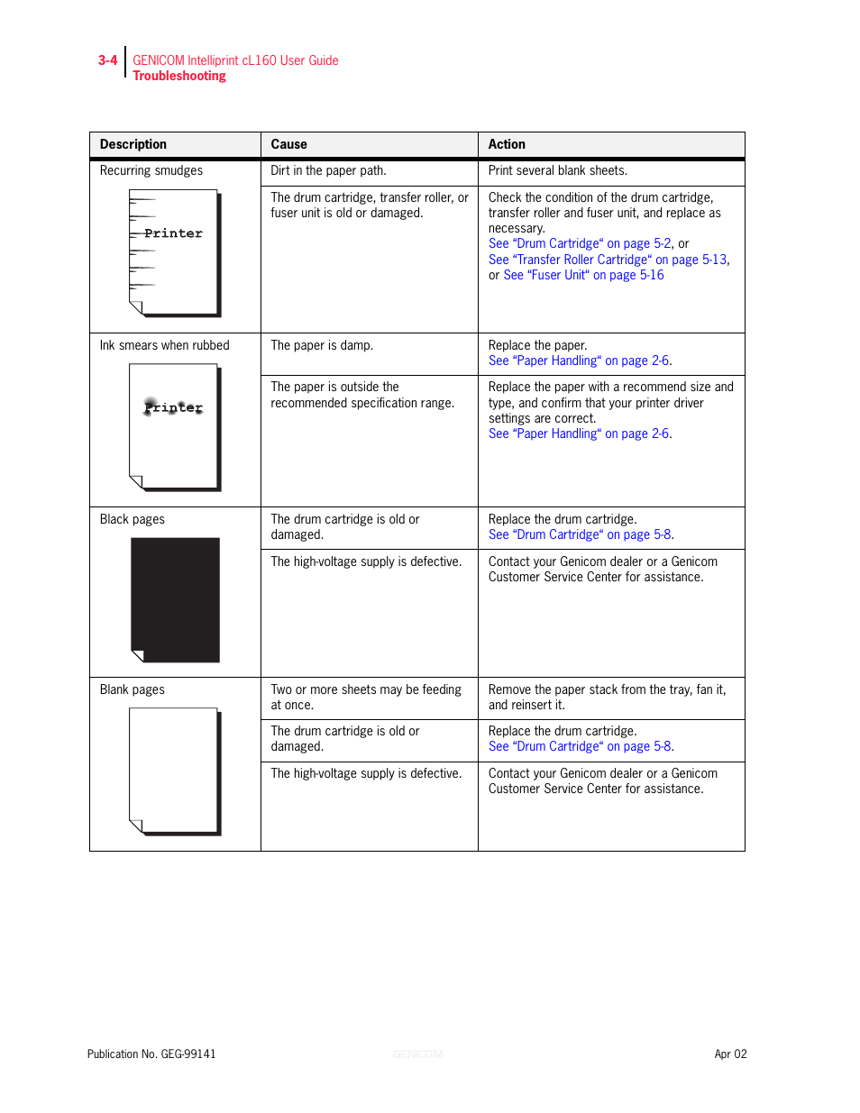 Genicom cL160 User Manual | Page 86 / 216