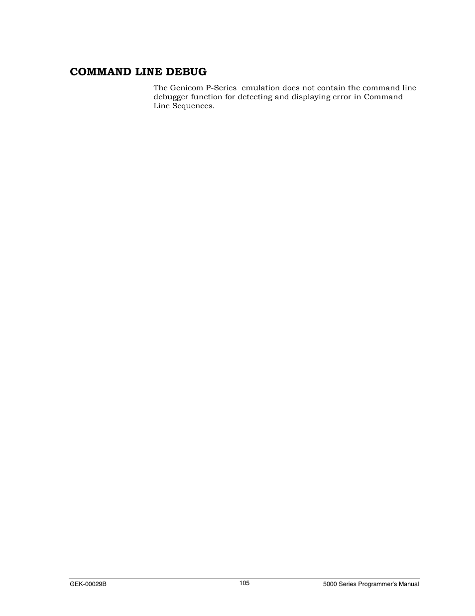 Command line debug | Genicom GEK 00031B User Manual | Page 105 / 314