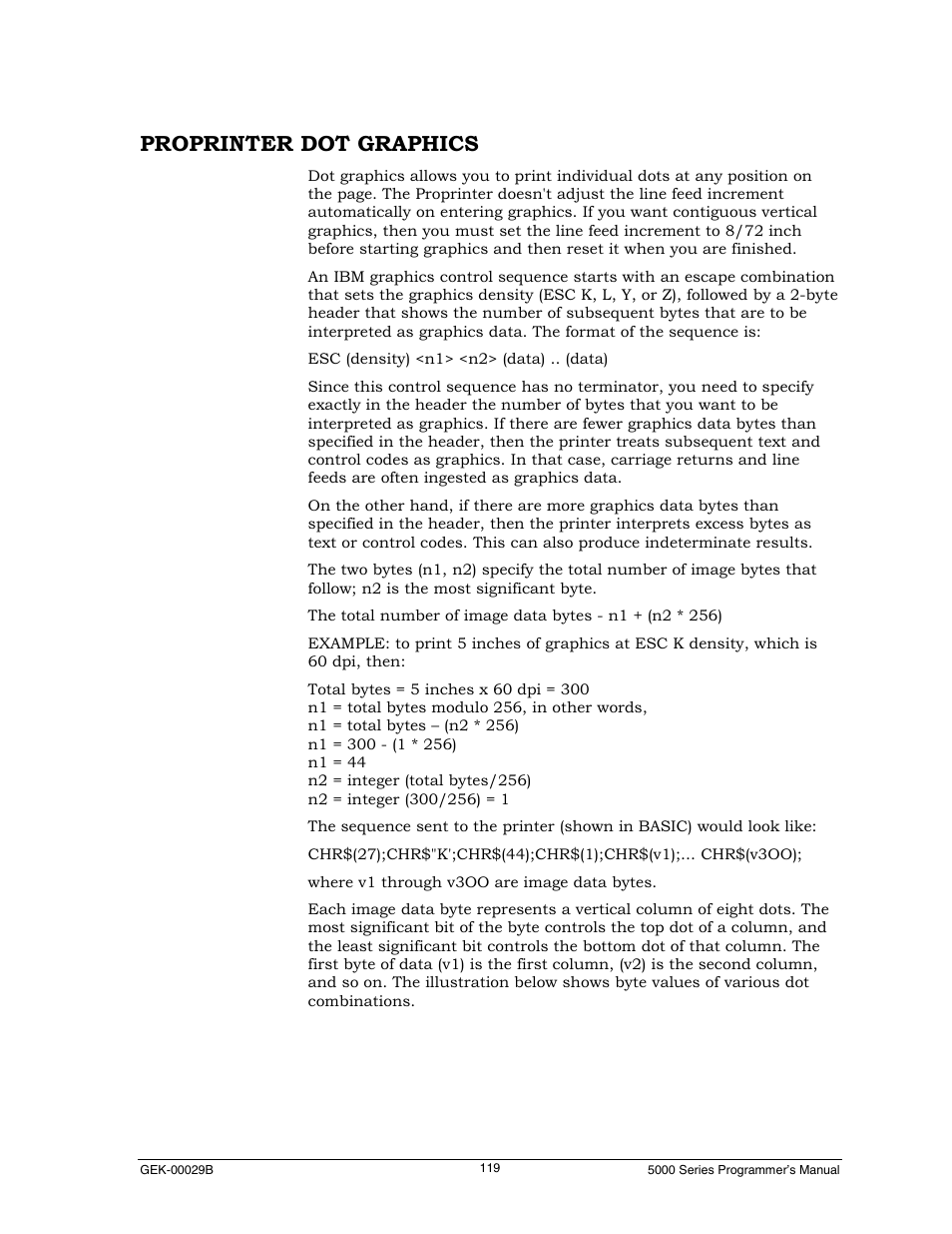 Proprinter dot graphics | Genicom GEK 00031B User Manual | Page 119 / 314