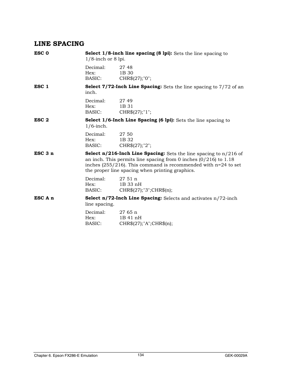 Line spacing | Genicom GEK 00031B User Manual | Page 134 / 314