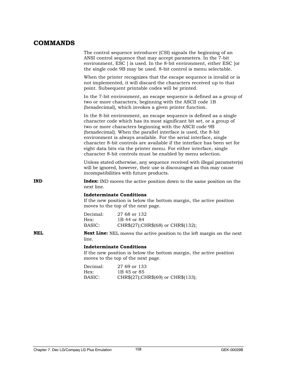 Commands | Genicom GEK 00031B User Manual | Page 158 / 314