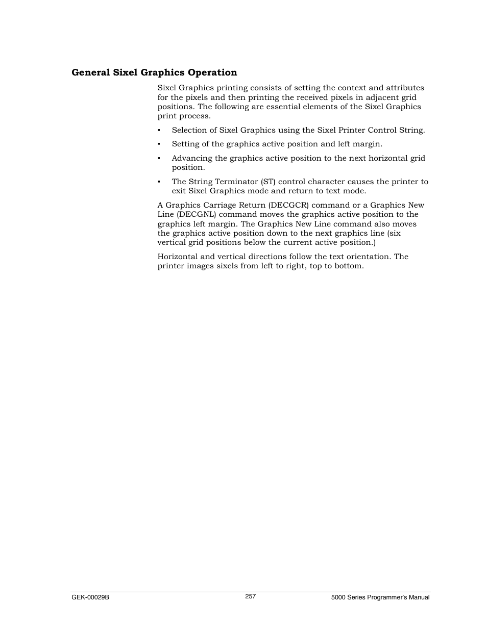 General sixel graphics operation | Genicom GEK 00031B User Manual | Page 257 / 314