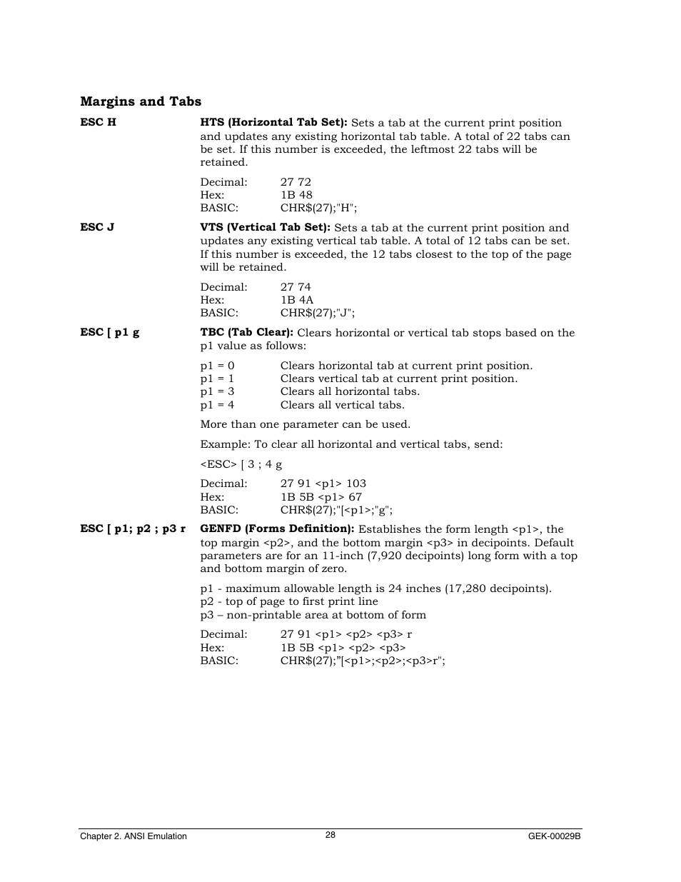 Margins and tabs | Genicom GEK 00031B User Manual | Page 28 / 314