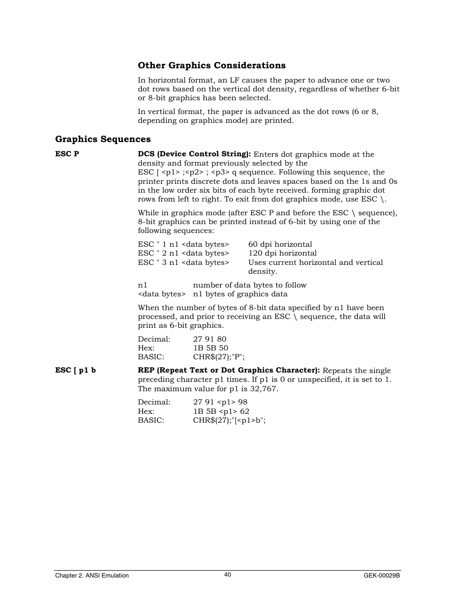 Other graphics considerations, Graphics sequences | Genicom GEK 00031B User Manual | Page 40 / 314