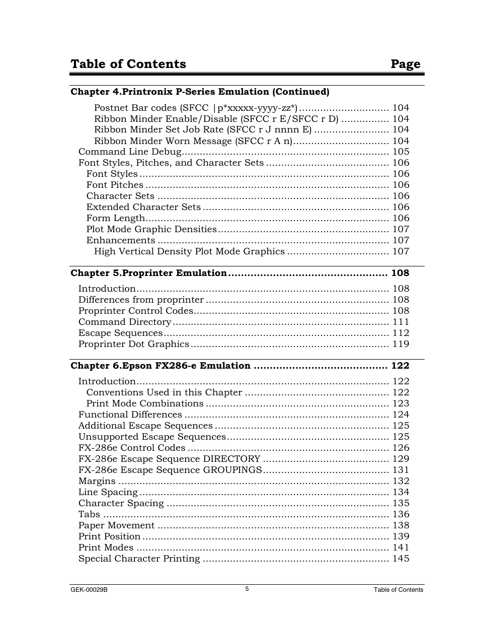 Table of contents page | Genicom GEK 00031B User Manual | Page 5 / 314