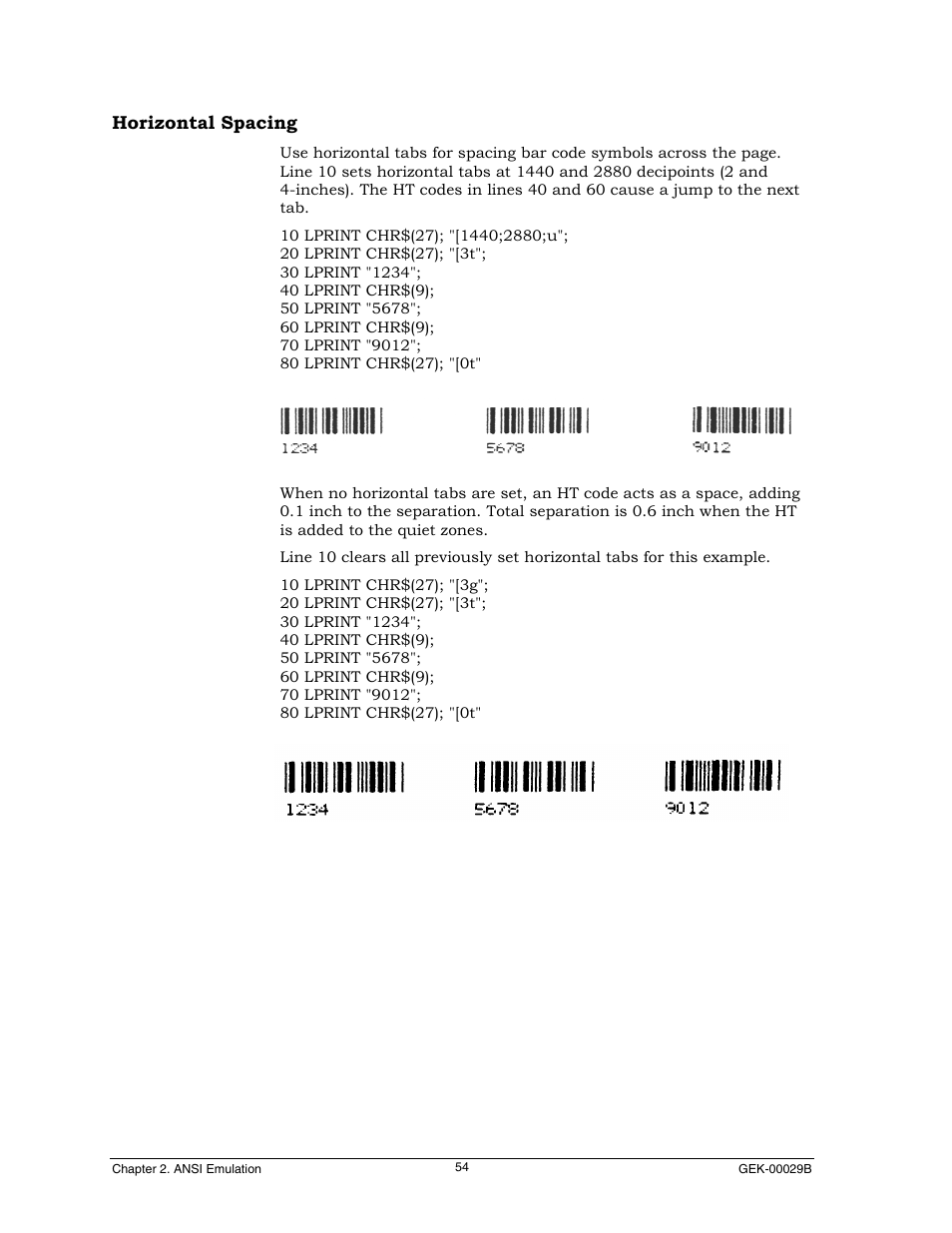 Horizontal spacing | Genicom GEK 00031B User Manual | Page 54 / 314