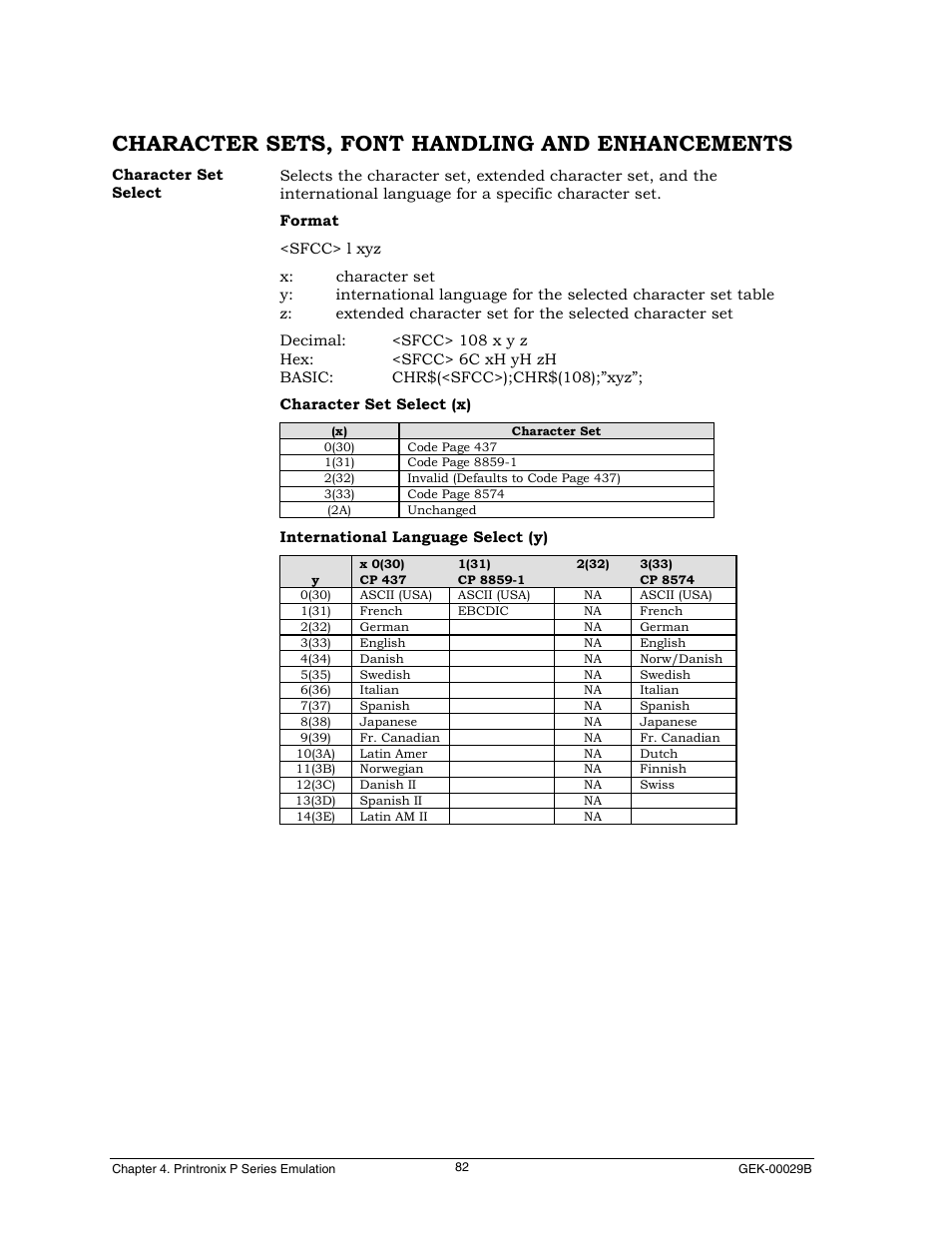 Character sets, font handling and enhancements | Genicom GEK 00031B User Manual | Page 82 / 314