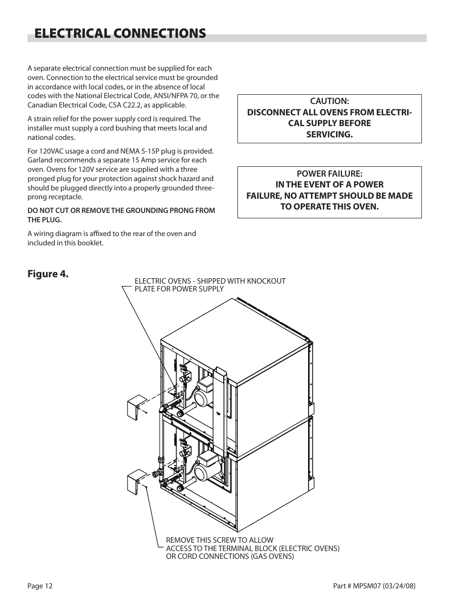 Electrical connections, Figure 4 | Garland MP-GD-10-S User Manual | Page 12 / 80