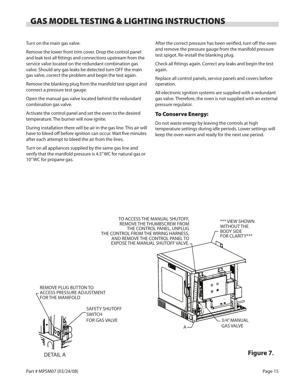 Gas model testing & lighting instructions, Figure 7 | Garland MP-GD-10-S User Manual | Page 15 / 80