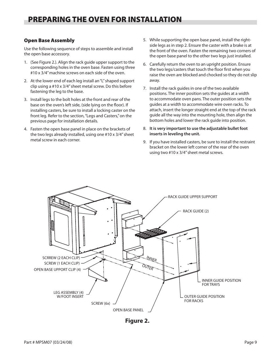 Preparing the oven for installation, Figure 2 | Garland MP-GD-10-S User Manual | Page 9 / 80
