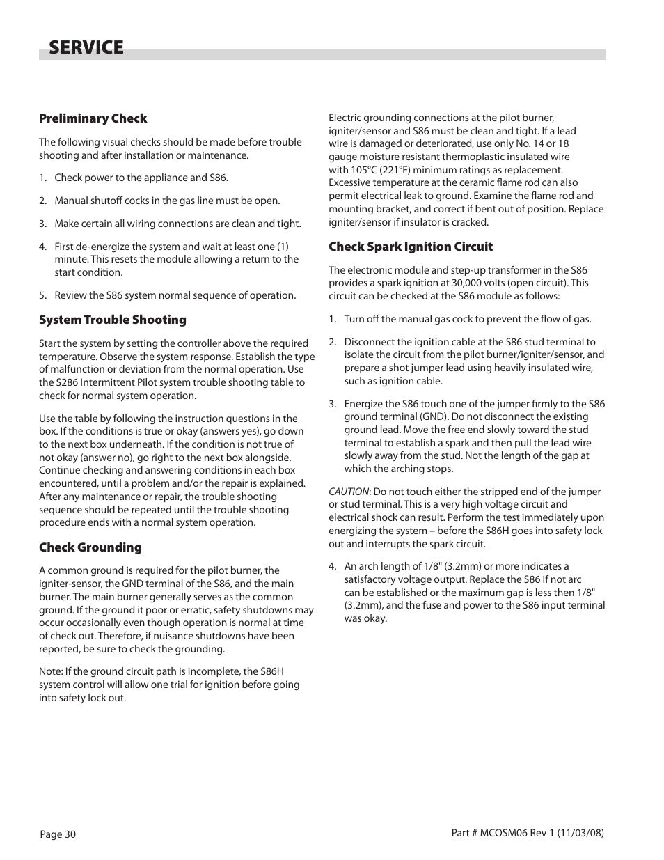 Service | Garland 200 User Manual | Page 30 / 124