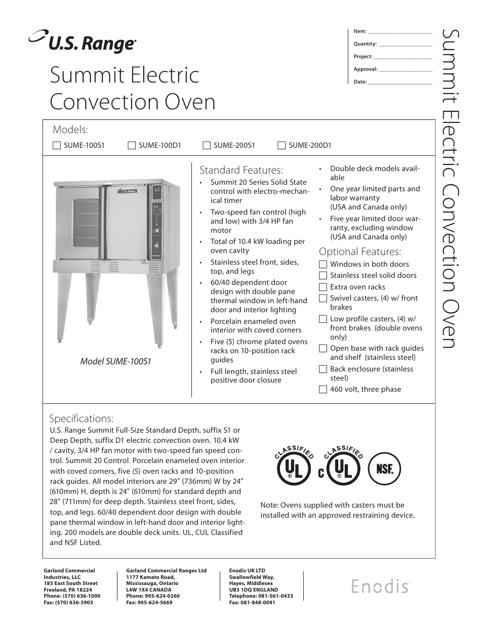 Garland SUME-200S1 User Manual | 2 pages