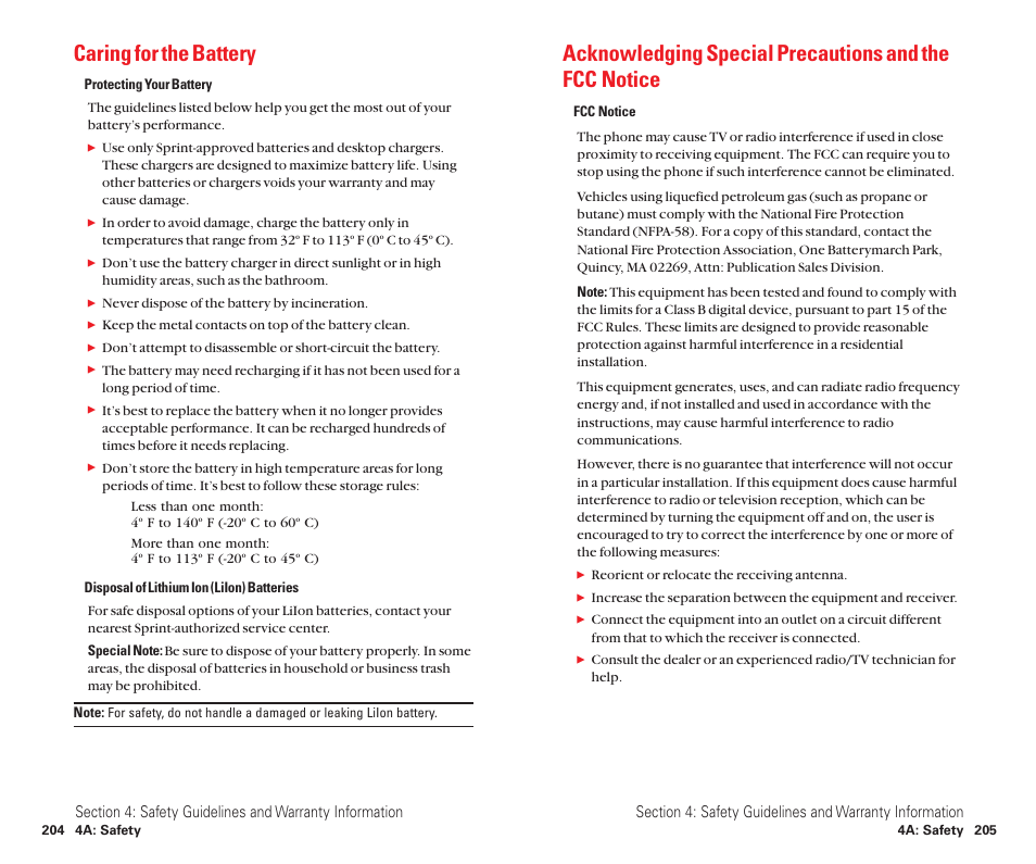 Caring for the battery | Sanyo Scp 8100 User Manual | Page 110 / 115