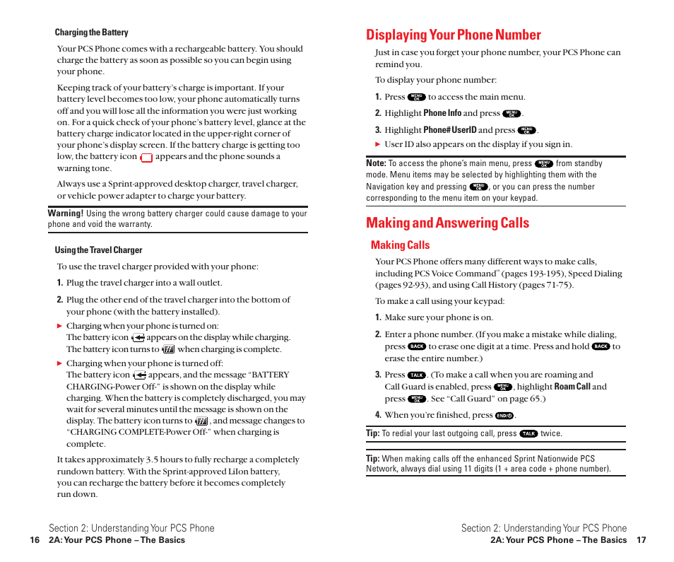 Displaying your phone number, Making and answering calls, Making calls | Sanyo Scp 8100 User Manual | Page 16 / 115