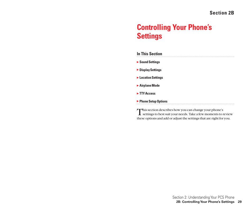 2b. controlling your phone’s settings, Controlling your phone’s settings | Sanyo Scp 8100 User Manual | Page 22 / 115