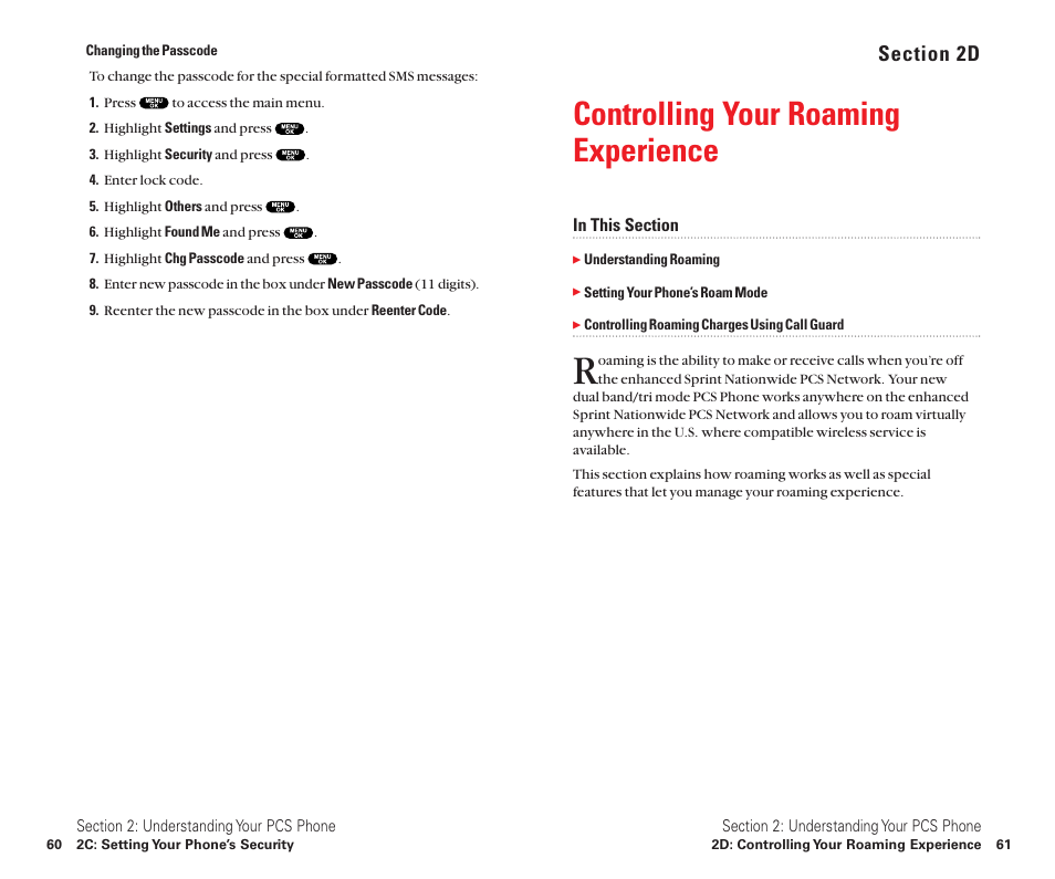 2d. controlling your roaming experience, Controlling your roaming experience | Sanyo Scp 8100 User Manual | Page 38 / 115