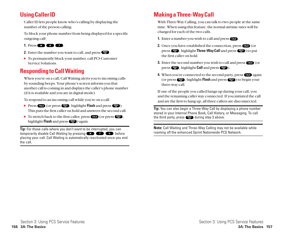 Using caller id, Responding to call waiting, Making a three-way call | Sanyo Scp 8100 User Manual | Page 86 / 115