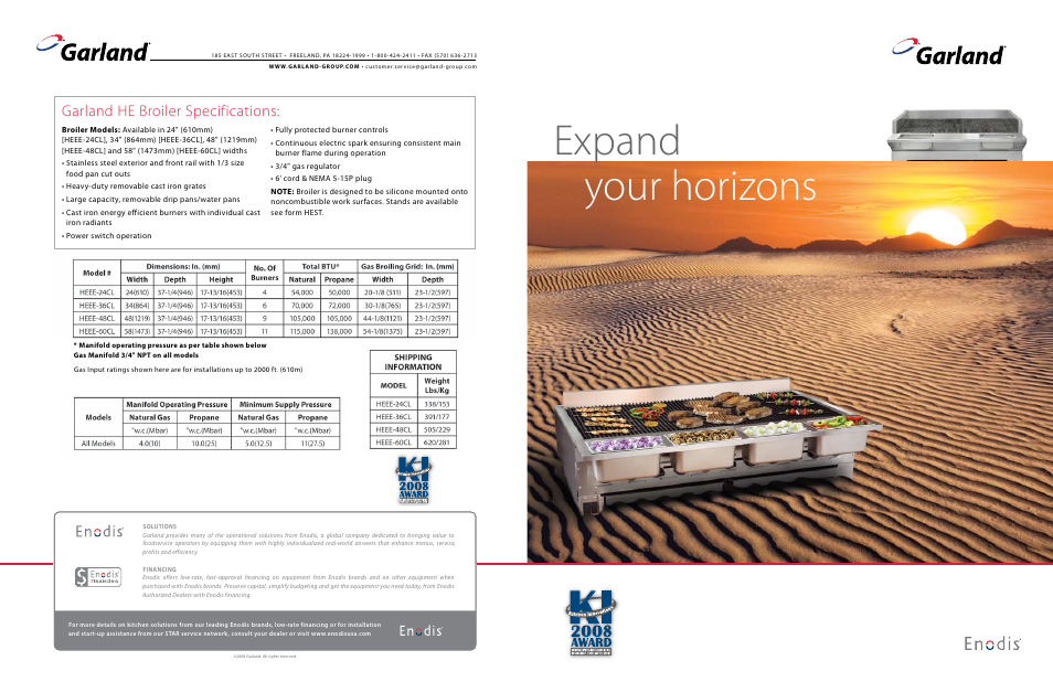 Garland Enodis HEEE-60Cl User Manual | 2 pages