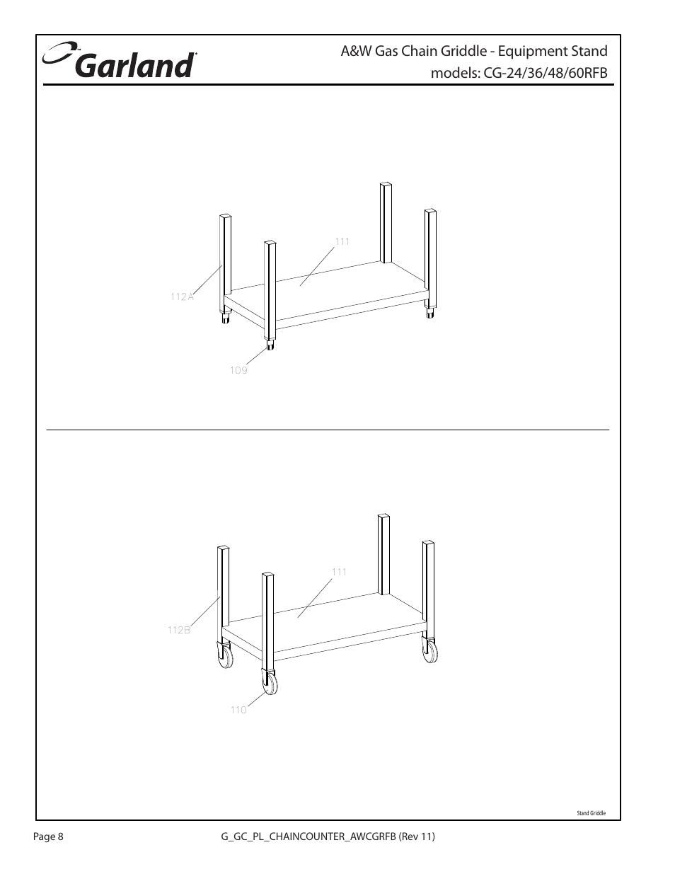 Garland A&W CG-24/36/48/60RFB User Manual | Page 8 / 12