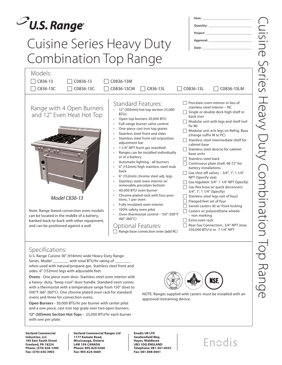 Garland C0836-13CM User Manual | 2 pages