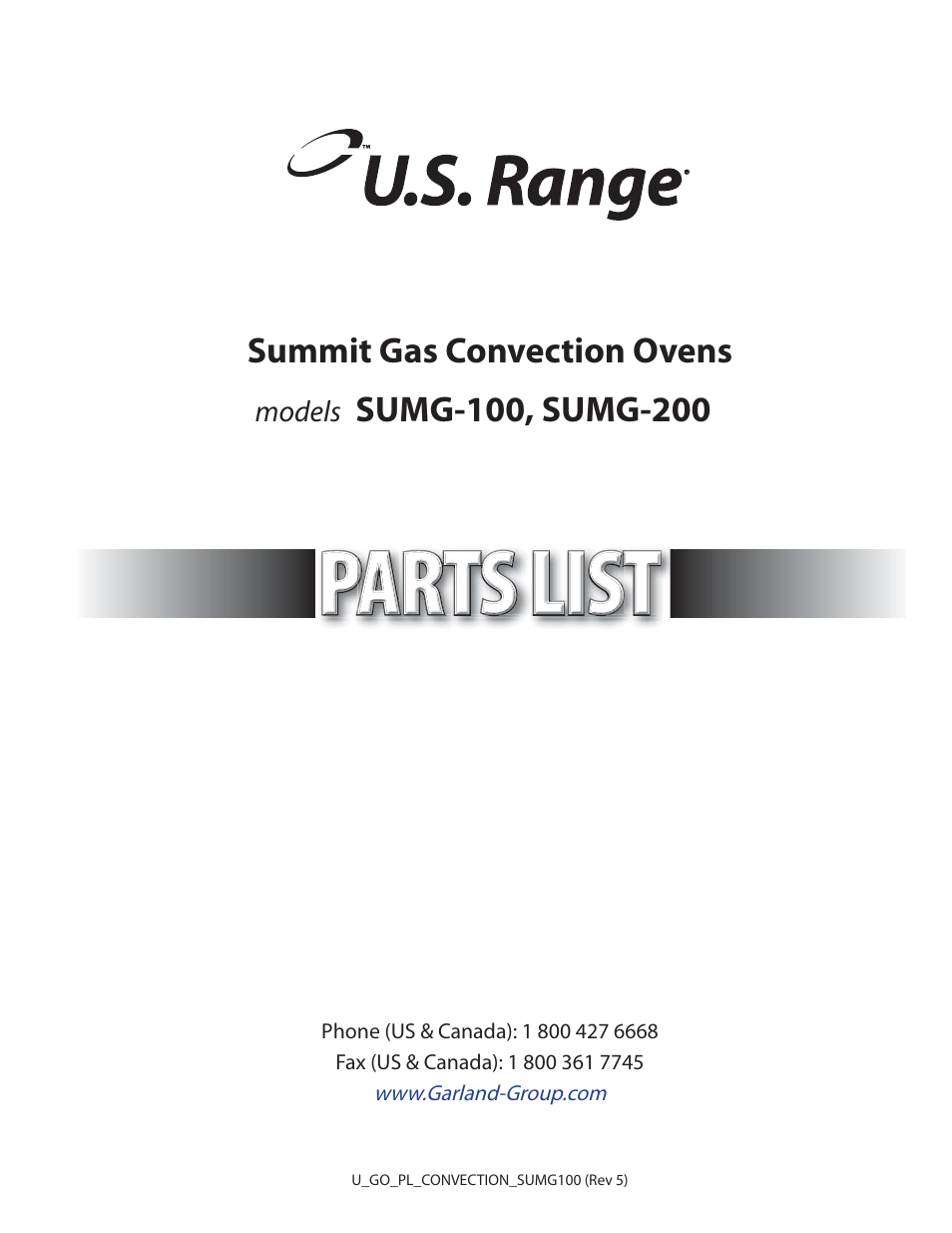 Garland SUMG-100 (GAS) User Manual | 28 pages