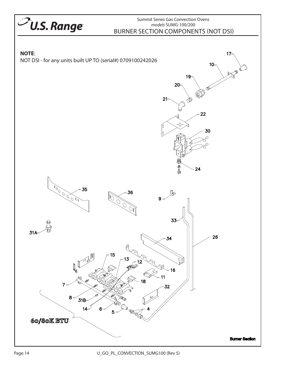 60/80k btu | Garland SUMG-100 (GAS) User Manual | Page 14 / 28