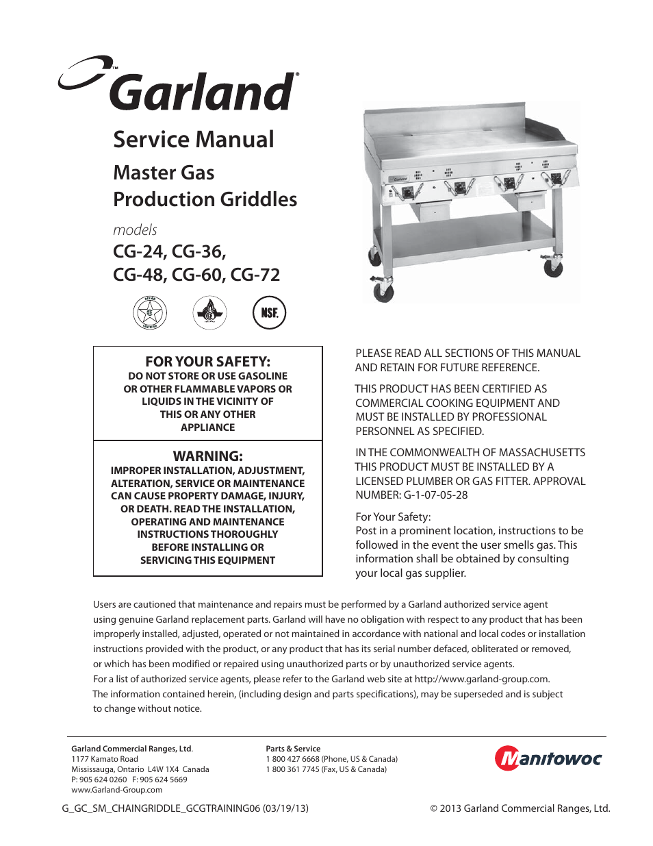 Garland CG-72 User Manual | 20 pages