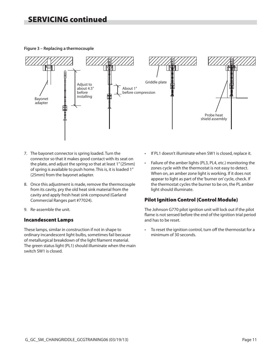 Servicing continued | Garland CG-72 User Manual | Page 11 / 20