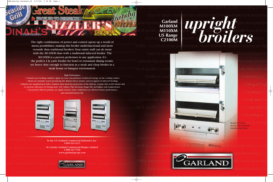 Garland M110XM User Manual | 2 pages