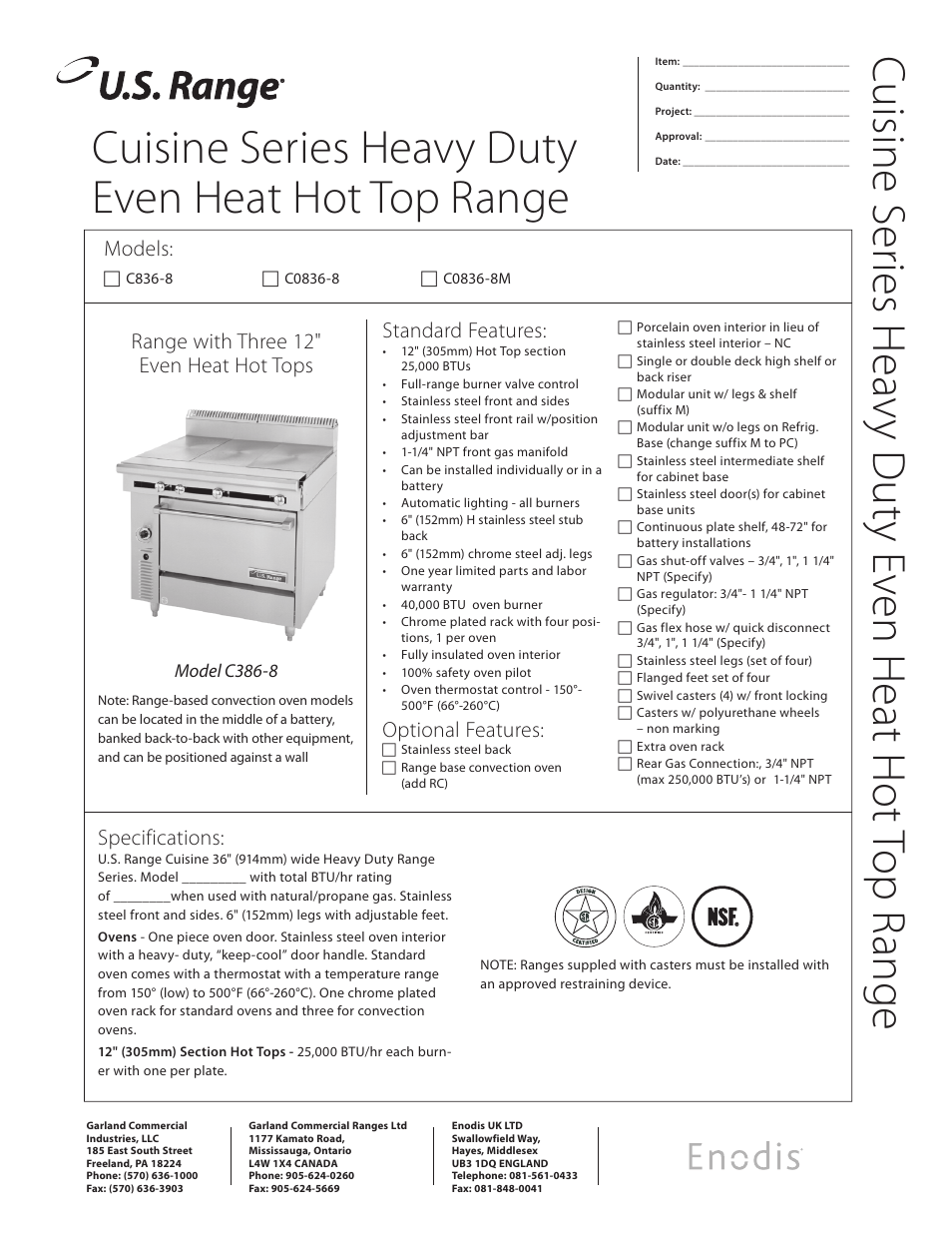 Garland C0836-8 User Manual | 2 pages