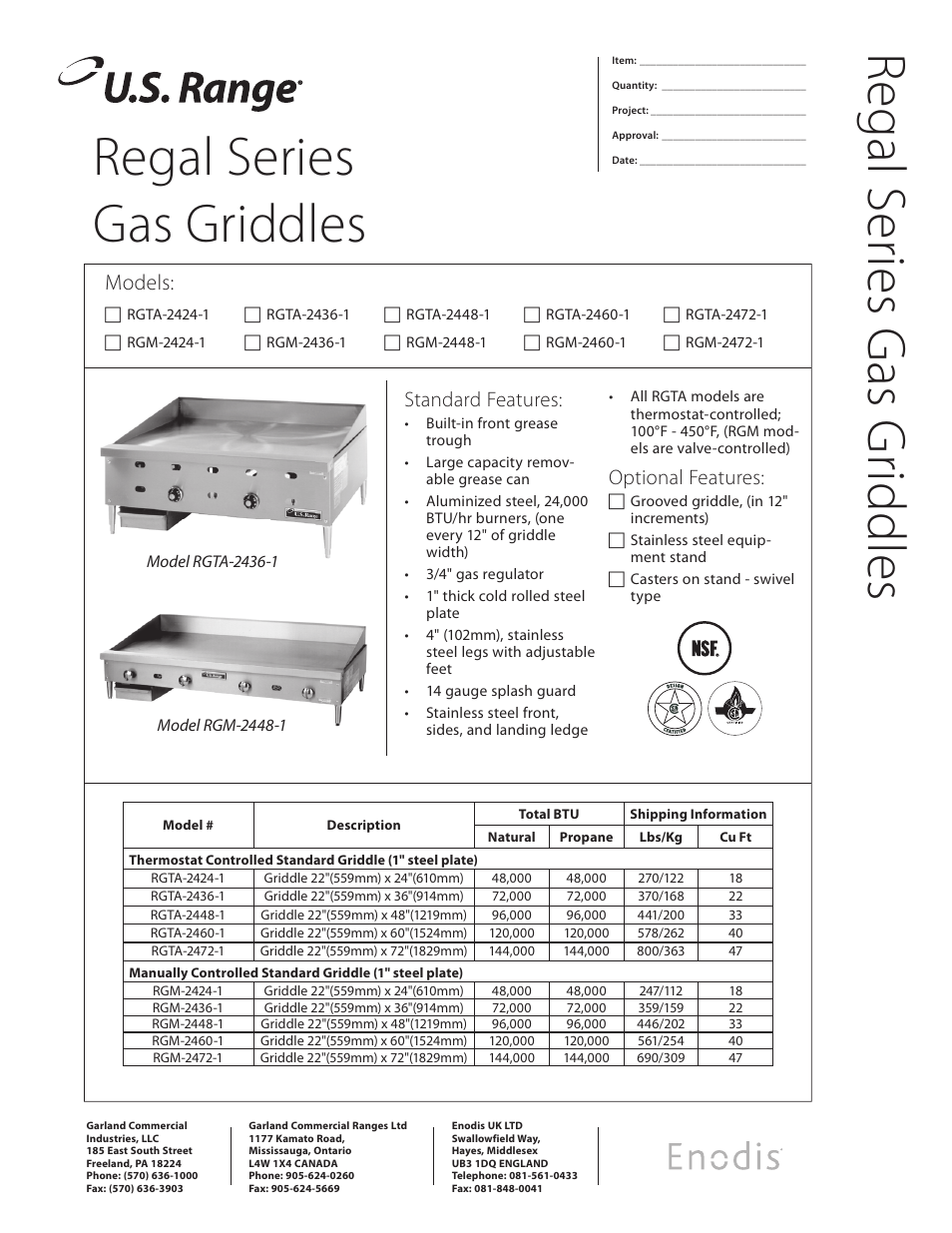 Garland RGM-2424-1 User Manual | 2 pages