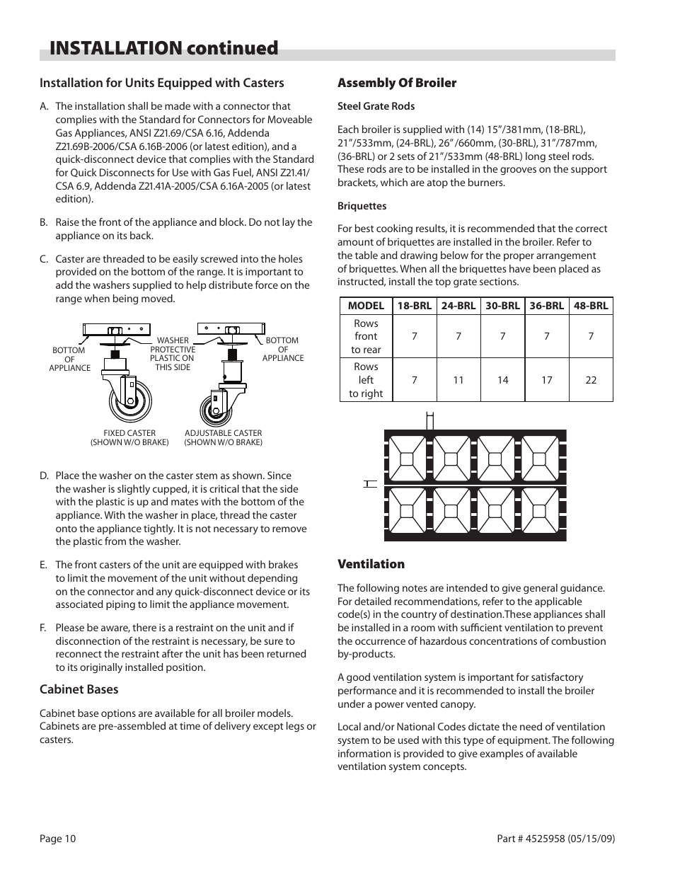 Installation continued | Garland G18-BRL User Manual | Page 10 / 40
