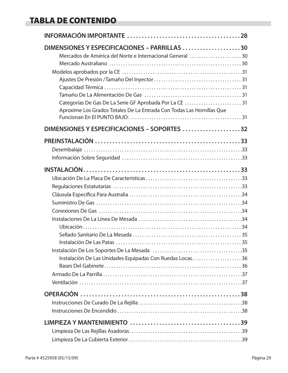 Garland G18-BRL User Manual | Page 29 / 40