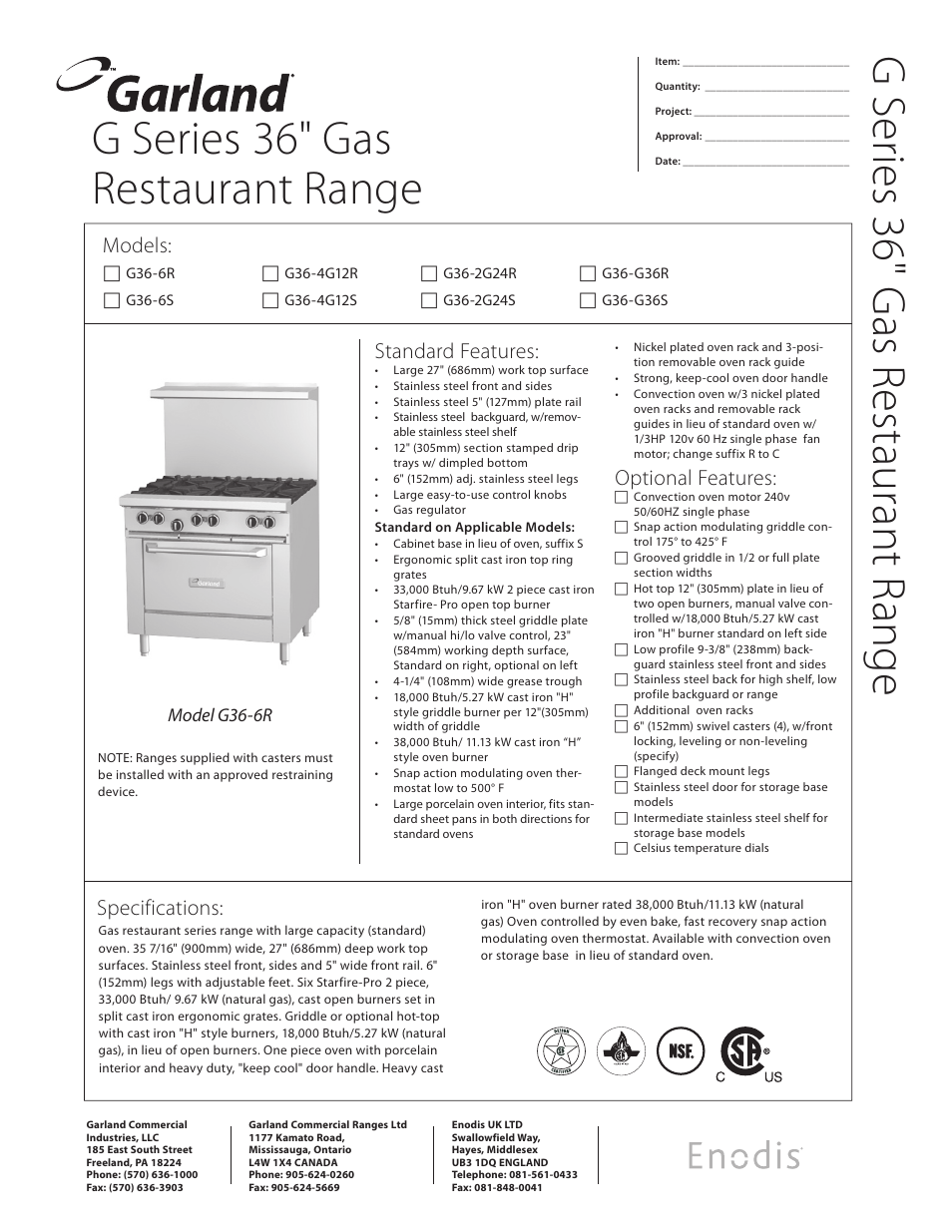 Garland G36-4G12S User Manual | 2 pages